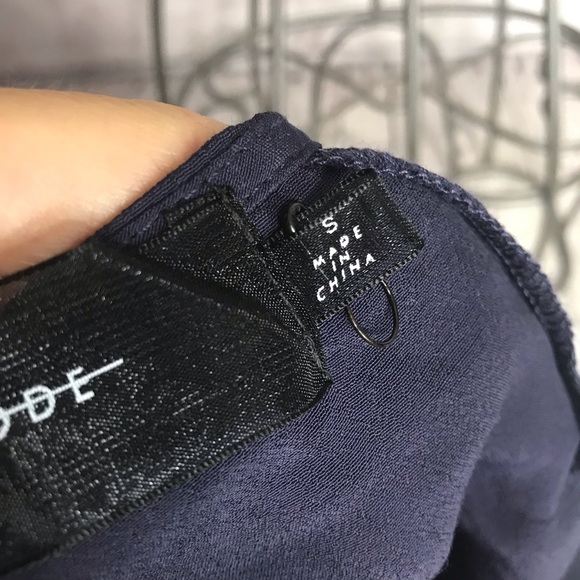 CODE X MODE Tie Back Navy Blue Crewneck Blouse Sizes Small & Medium - Picture 9 of 10